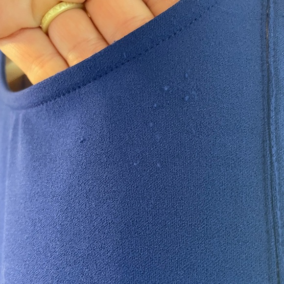 Blue Cocktail Dress with Nude Accents - Picture 6 of 6